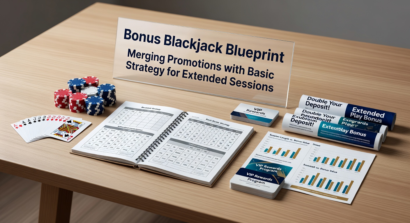 Digital chart showing blackjack basic strategy decisions overlaid with bonus icons, illustrating optimal play paths for extended sessions