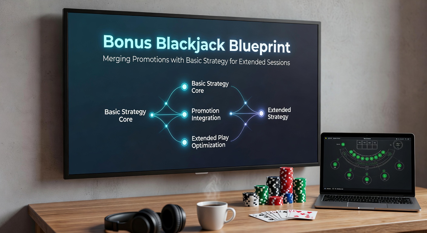 Screenshot of a mobile casino app displaying a blackjack bonus promotion with wagering requirements and strategy tips integrated into the interface