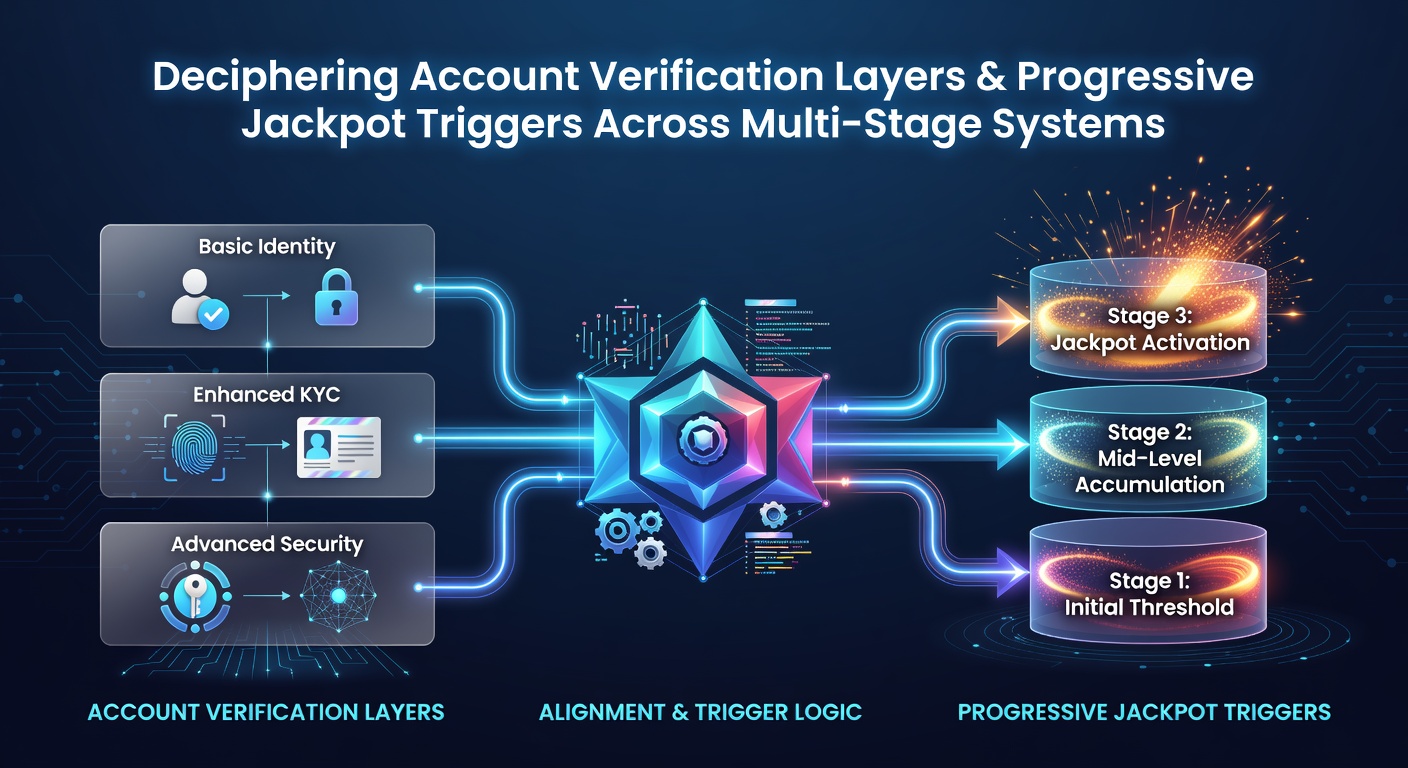 Slot floor view with overlaid verification status indicators and jackpot meter displays in a multi-state casino network