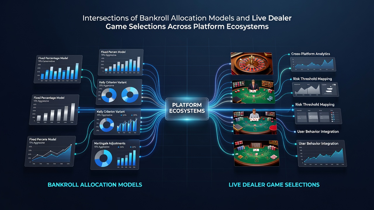 Diagram illustrating connections between bankroll thresholds and live dealer game cycles across platform ecosystems
