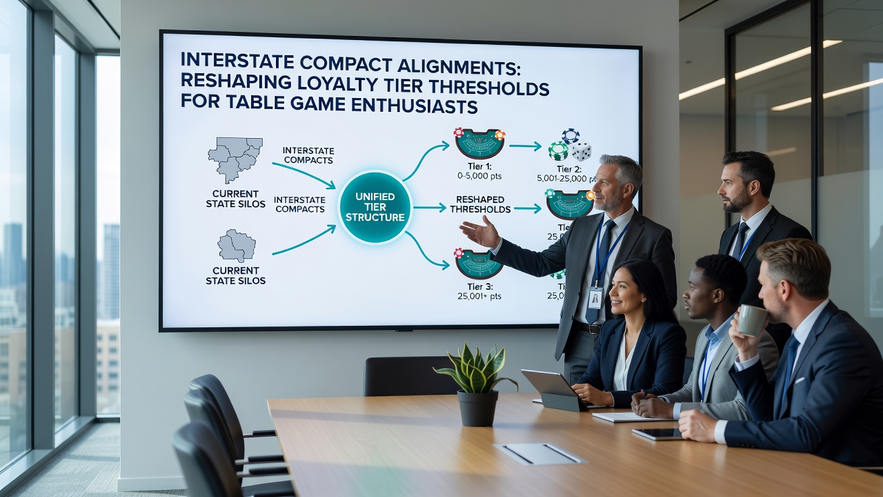 Loyalty tier threshold changes illustrated across shared interstate gaming regulatory zones