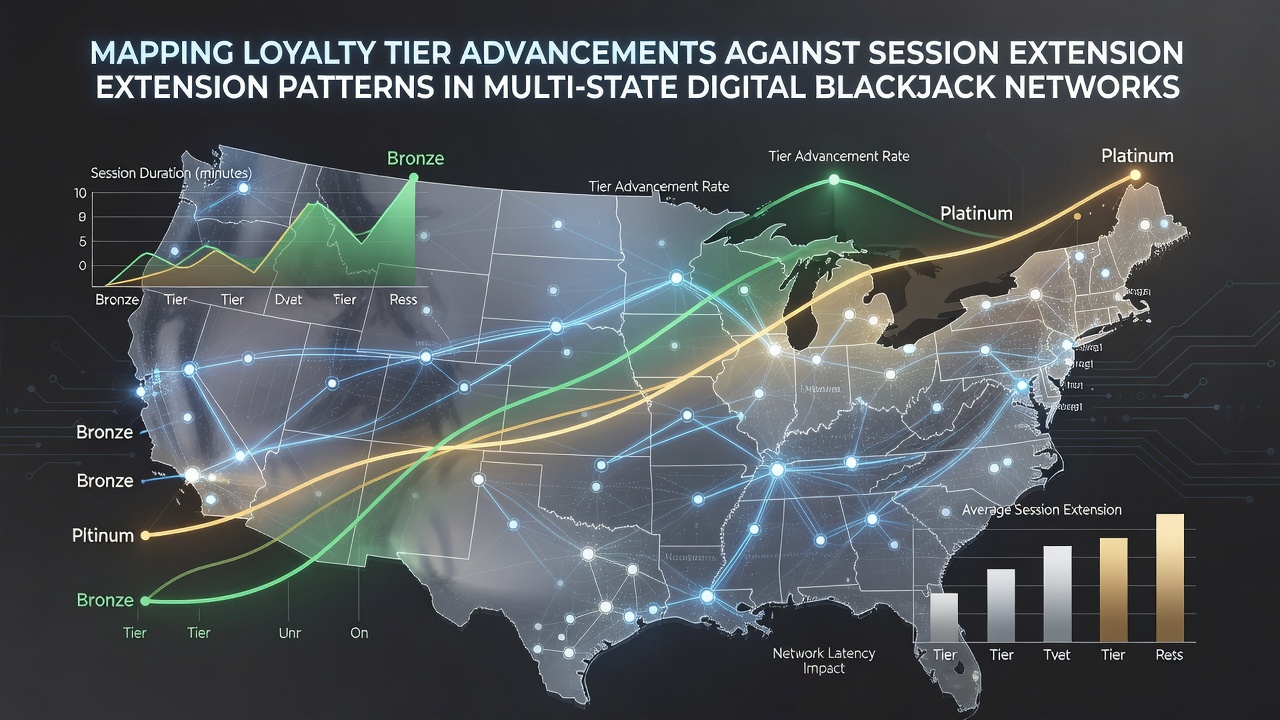 Data visualization showing loyalty tier advancements mapped against session lengths in multi-state blackjack networks