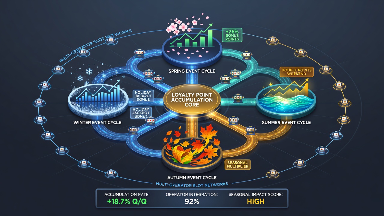 Data dashboard illustrating loyalty point flows during seasonal events in slot networks