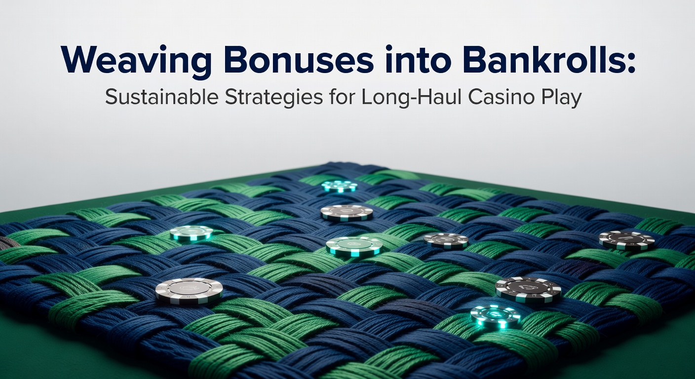 Graph showing bankroll growth over time with bonus integration, featuring upward trends and strategic markers for long-term play